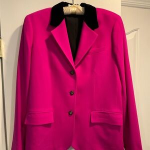 Lauren Ralph Lauren Fuchsia Blazer with Black Velvet Collar